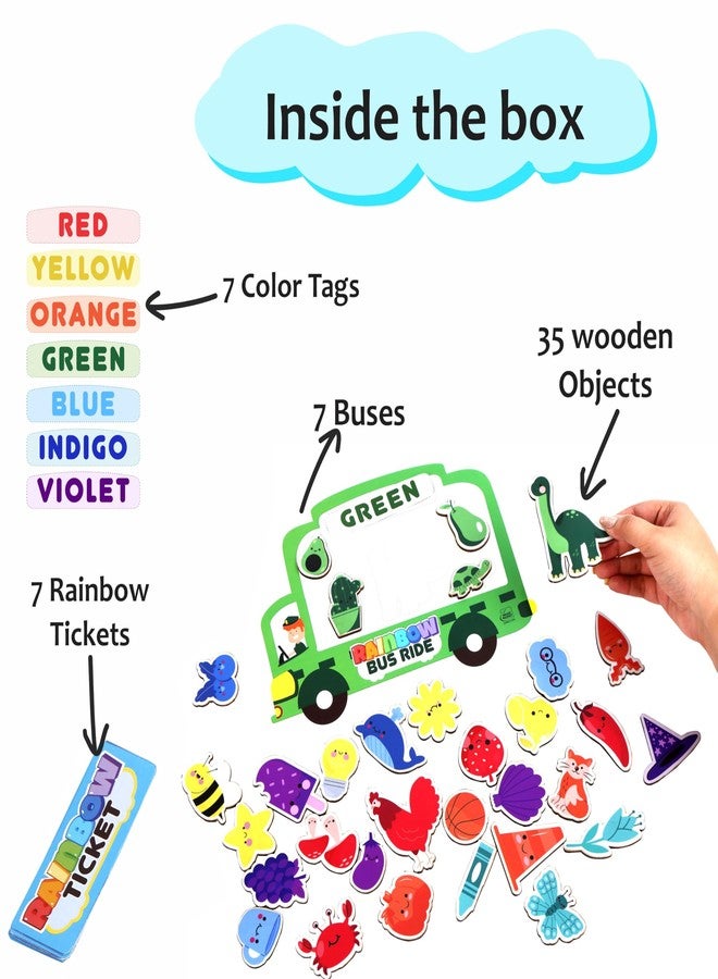BRAIN BASKET Rainbow Bus Ride - Interactive Memory & Color Matching Puzzle Toy for Kids Ages 2-6 | Fun Educational Learning Game for Early Development - Image 5